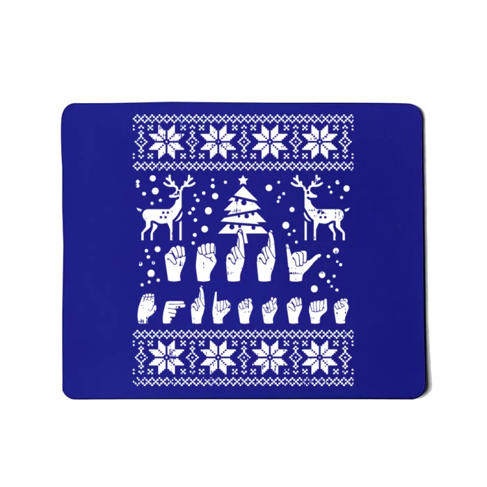 Merry Christmas Sign Language Asl Deaf Ugly Christmas Gift Mousepad