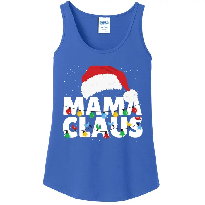 Mama Claus Santa Hat Christmas Celebration Cute Gift Ladies Essential Tank