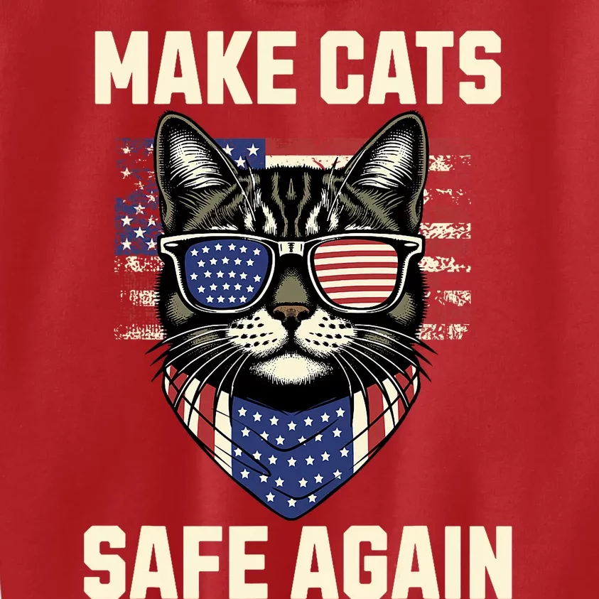 Make Cats Safe Again Vote Trump 2024 Kids Sweatshirt