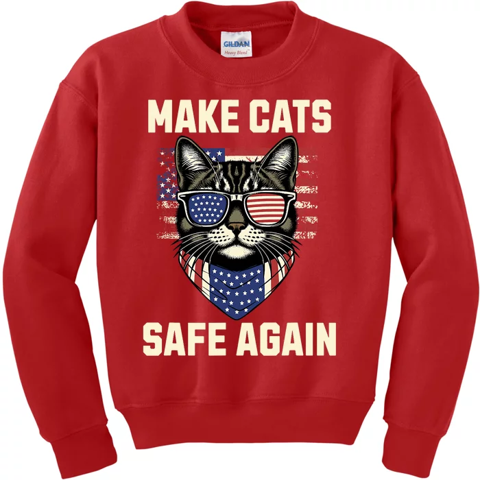 Make Cats Safe Again Vote Trump 2024 Kids Sweatshirt