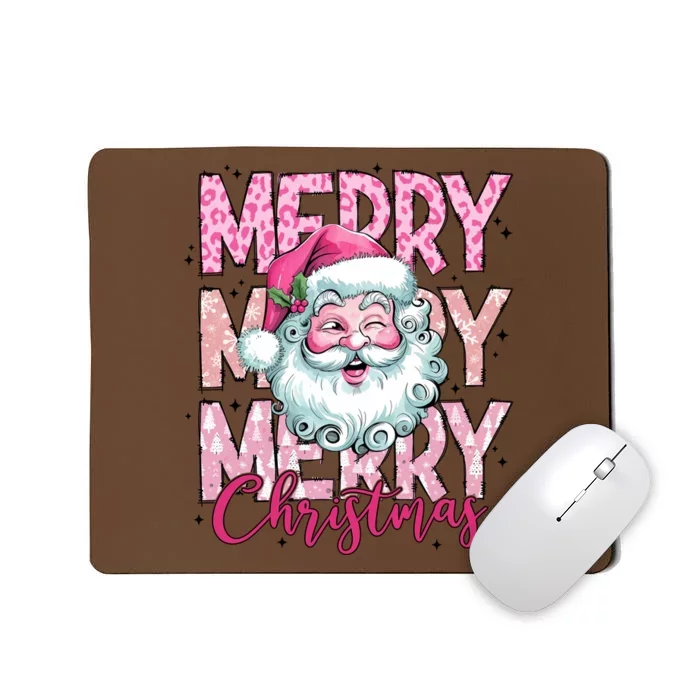 Merry Christmas Santa Claus Rero Pink Mousepad