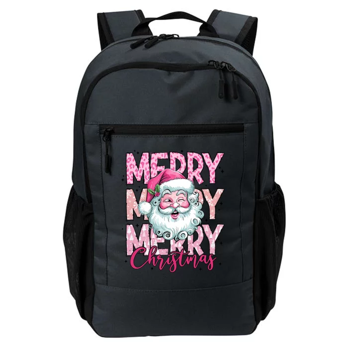 Merry Christmas Santa Claus Rero Pink Daily Commute Backpack