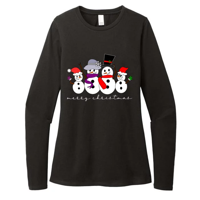 Merry Christmas Snowman Family And Friends Womens CVC Long Sleeve Shirt