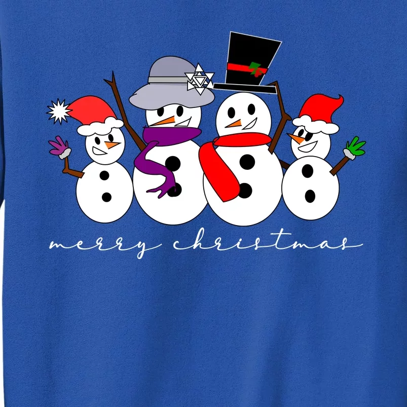 Merry Christmas Snowman Family And Friends Sweatshirt