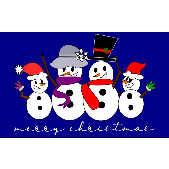 Merry Christmas Snowman Family And Friends Bumper Sticker