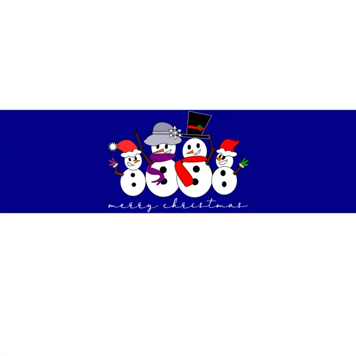 Merry Christmas Snowman Family And Friends Bumper Sticker