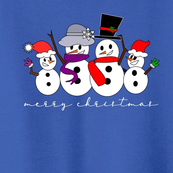 Merry Christmas Snowman Family And Friends Toddler T-Shirt