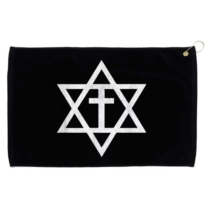 Messianic Cross Star Of David Grommeted Golf Towel