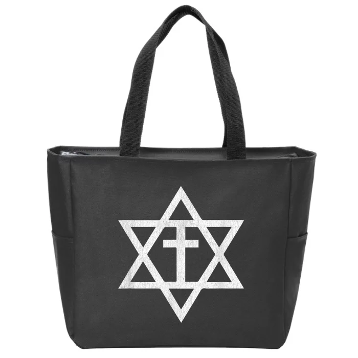 Messianic Cross Star Of David Zip Tote Bag