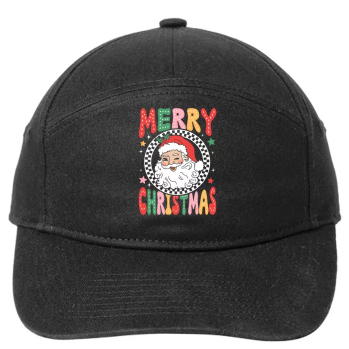 Merry Christmas Santa Claus Christmas Vibes 7-Panel Snapback Hat