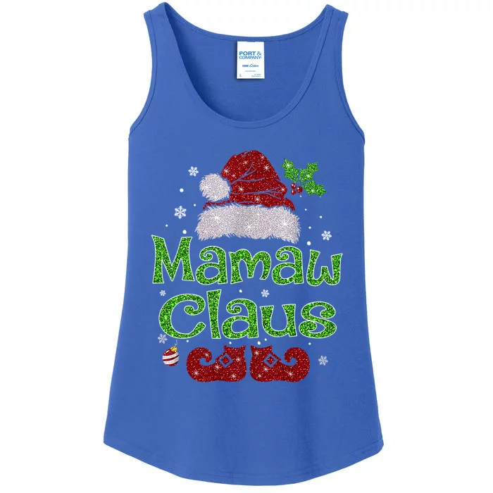 Mamaw Claus Santa Funny Christmas Pajama Matching Family Funny Gift Ladies Essential Tank