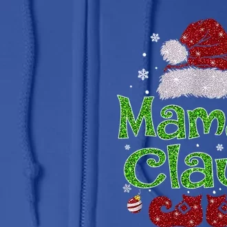 Mamaw Claus Santa Funny Christmas Pajama Matching Family Funny Gift Full Zip Hoodie