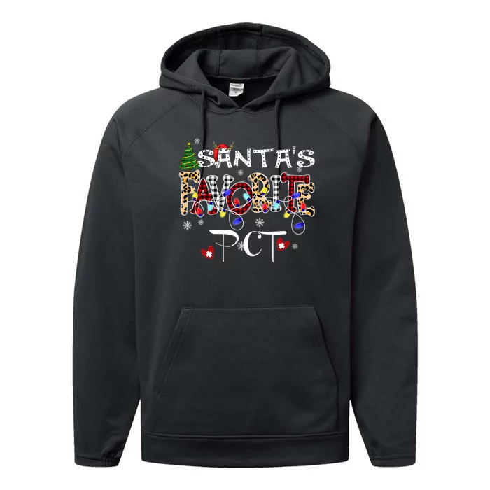 Merry Christmas SantaS Favorite Pct Patient Care Technician Performance Fleece Hoodie