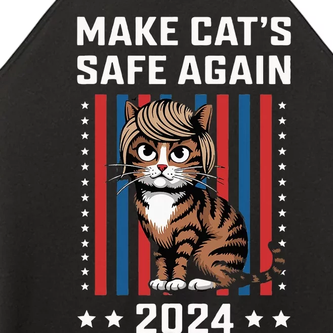 Make Cats Safe Again Funny 2024 Trump Cats Owner Women’s Perfect Tri Rocker Tank