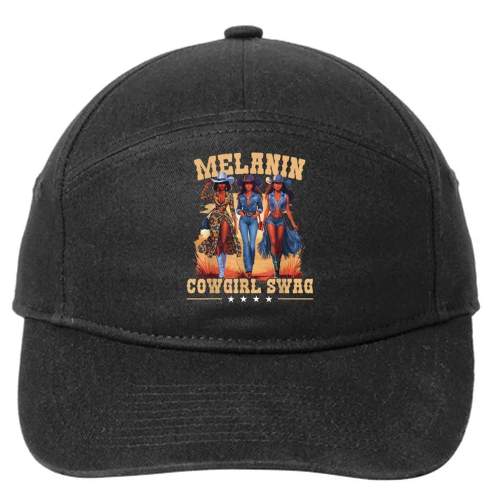 Melanin Cowgirls Swag African Melanin Cowgirl Black History 7-Panel Snapback Hat