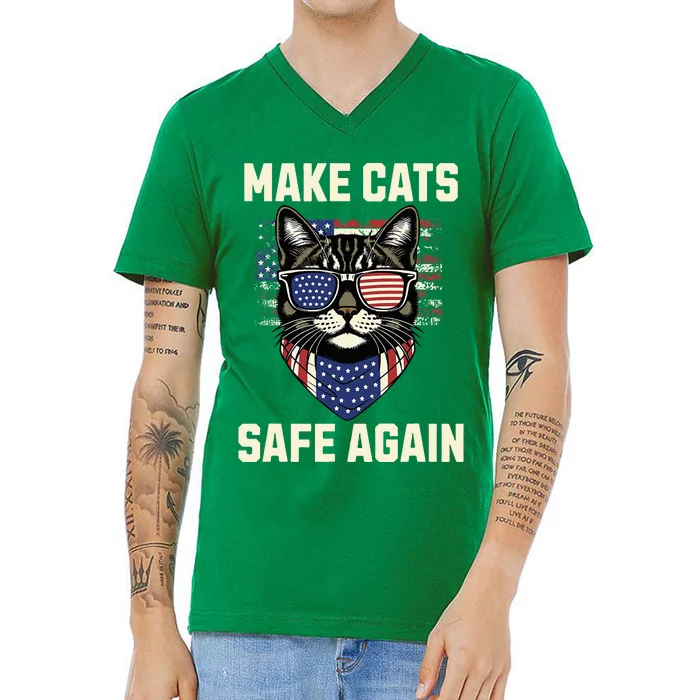 Make Cats Safe Again V-Neck T-Shirt