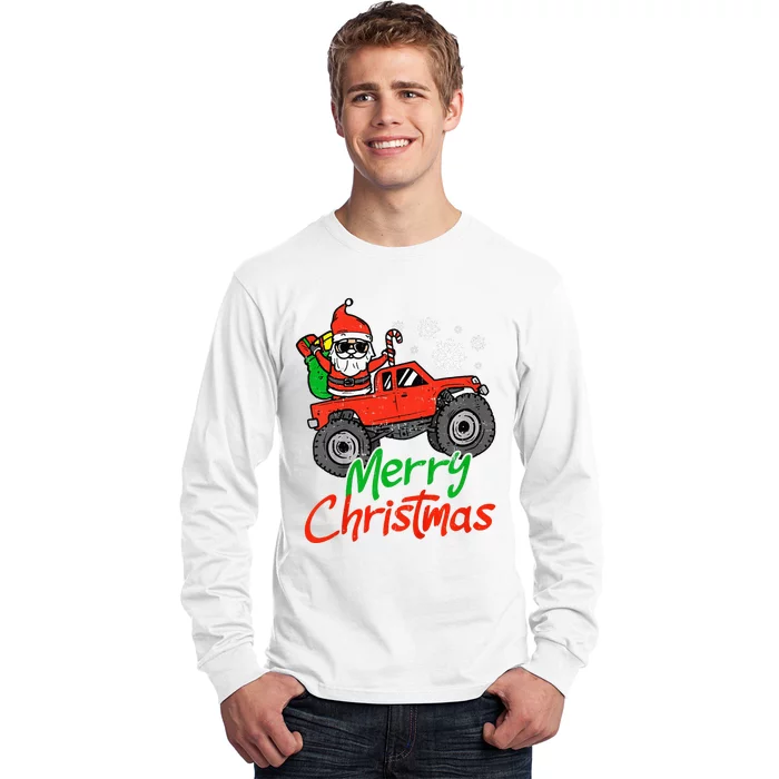 Merry christmas Santa Monster Truck Xmas Long Sleeve Shirt