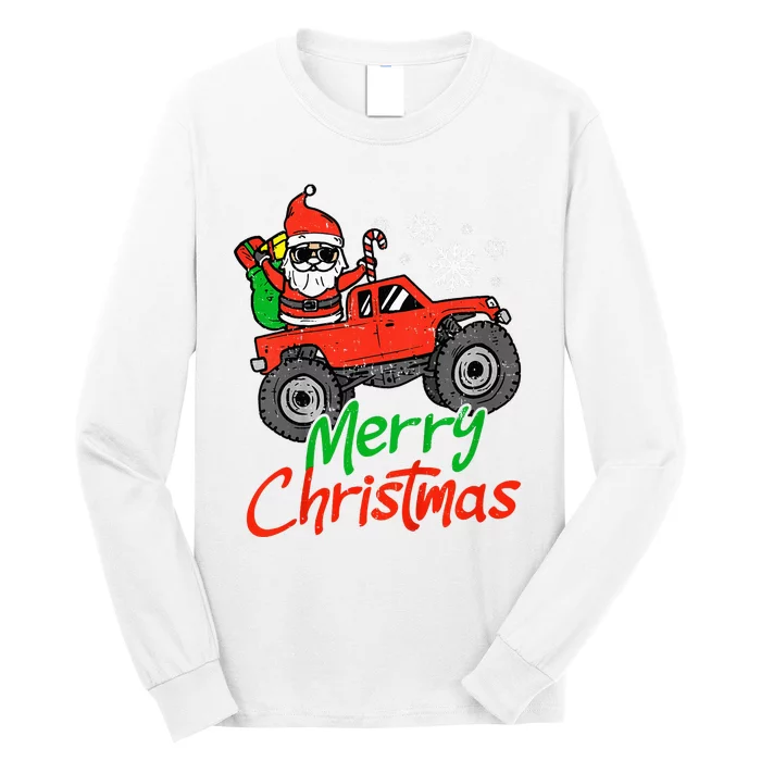 Merry christmas Santa Monster Truck Xmas Long Sleeve Shirt