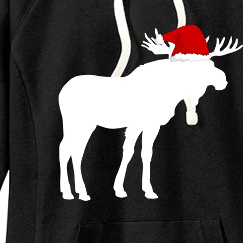 Moose Christmas Sweater Funny Animal Cool Gift Jumper Gift Women's Fleece Hoodie