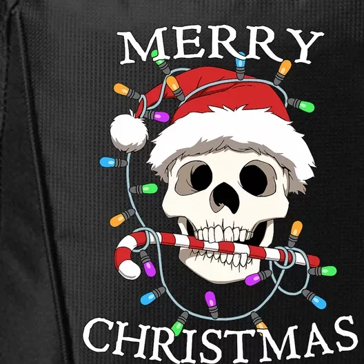 Merry Christmas Skull Skeleton City Backpack