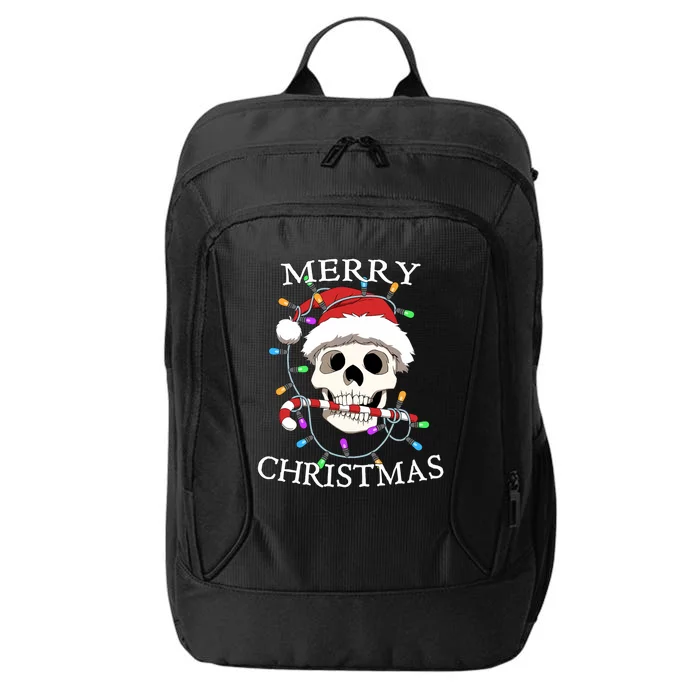 Merry Christmas Skull Skeleton City Backpack