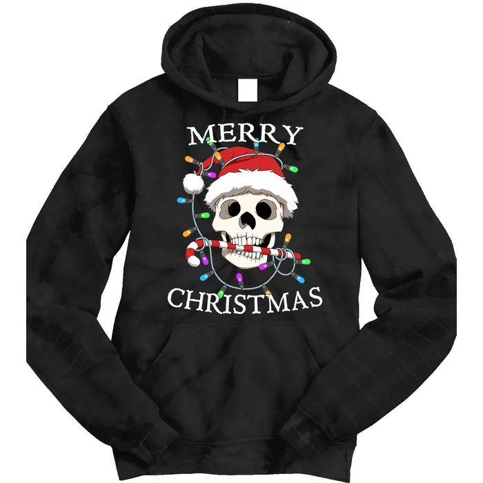 Merry Christmas Skull Skeleton Tie Dye Hoodie