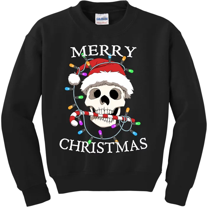 Merry Christmas Skull Skeleton Kids Sweatshirt