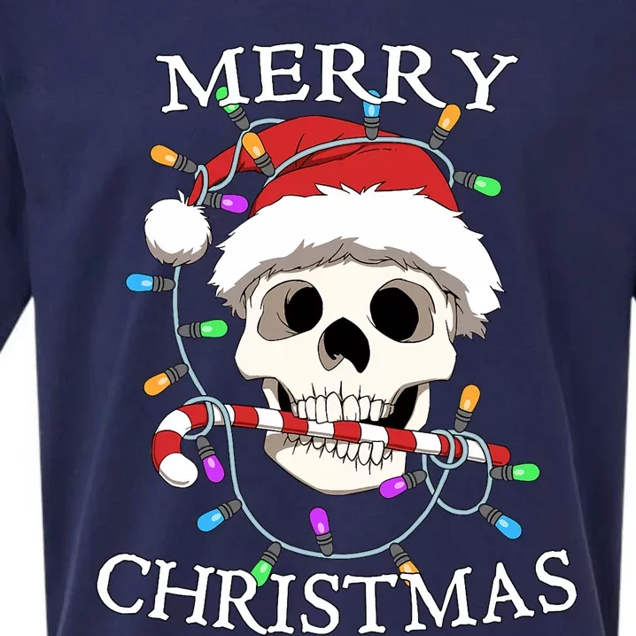 Merry Christmas Skull Skeleton Sueded Cloud Jersey T-Shirt