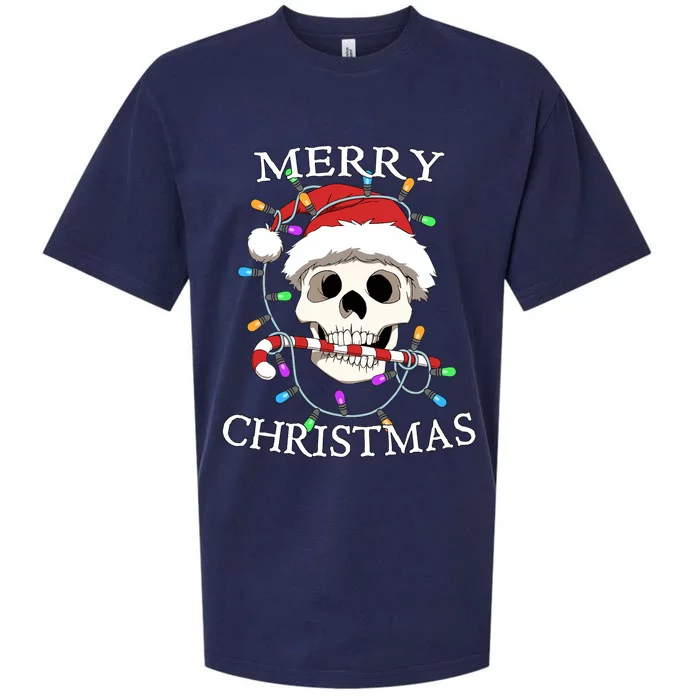 Merry Christmas Skull Skeleton Sueded Cloud Jersey T-Shirt