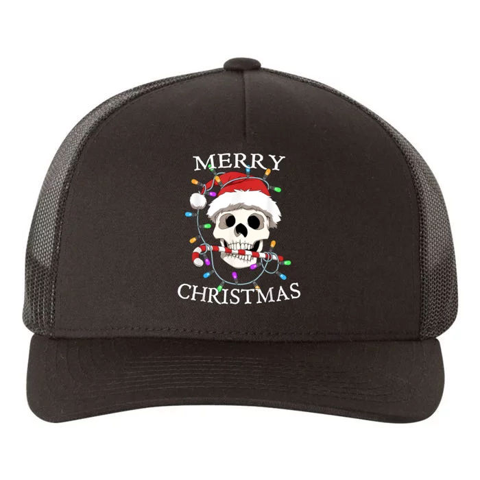 Merry Christmas Skull Skeleton Yupoong Adult 5-Panel Trucker Hat