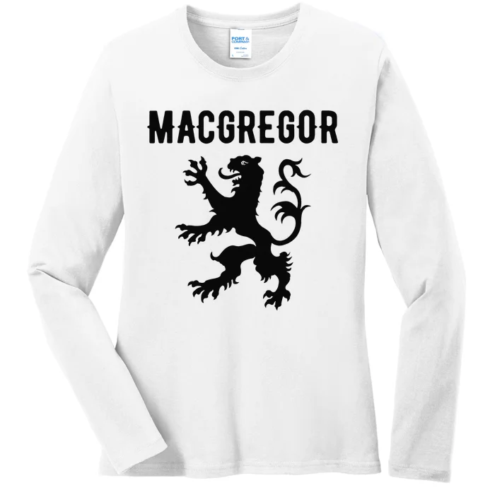 MacGregor Clan Scottish Family Name Scotland Heraldry Ladies Long Sleeve Shirt