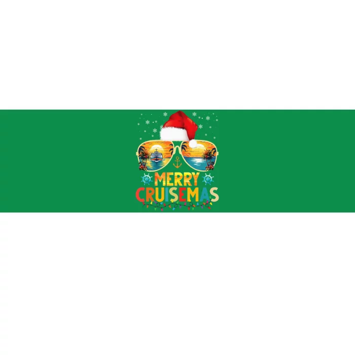 Merry Cruisemas Santa Hat Retro Cruise Ship Christmas Cruise Bumper Sticker