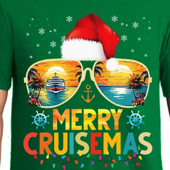 Merry Cruisemas Santa Hat Retro Cruise Ship Christmas Cruise Pajama Set