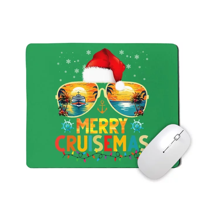 Merry Cruisemas Santa Hat Retro Cruise Ship Christmas Cruise Mousepad