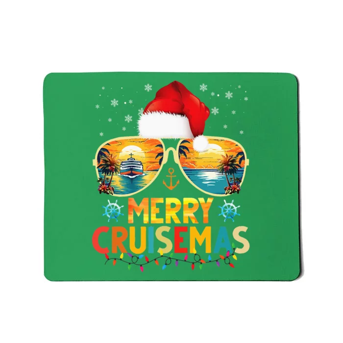 Merry Cruisemas Santa Hat Retro Cruise Ship Christmas Cruise Mousepad