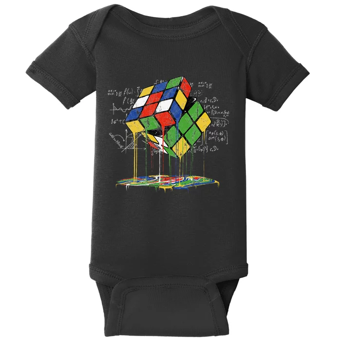 Melting Cube Speed Cubing Vintage Puzzle Math Baby Bodysuit