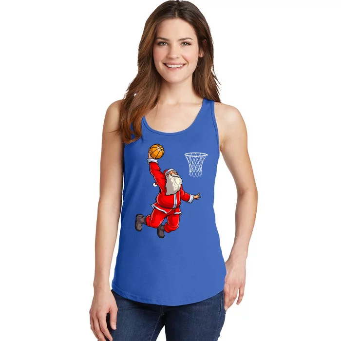 Merry Christmas Santa Basketball Player Funny Gift Slam Dunk Xmas Cool Gift Ladies Essential Tank