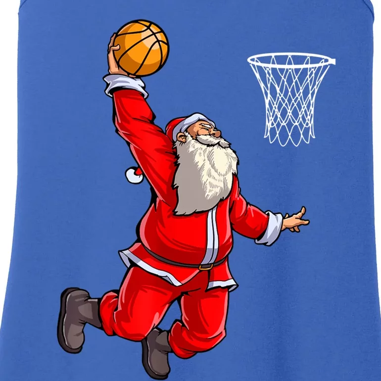 Merry Christmas Santa Basketball Player Funny Gift Slam Dunk Xmas Cool Gift Ladies Essential Tank