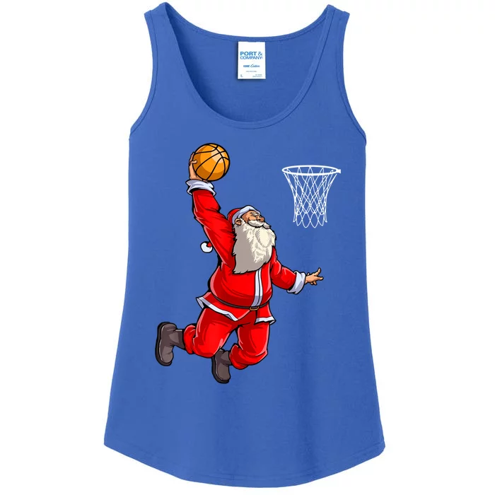 Merry Christmas Santa Basketball Player Funny Gift Slam Dunk Xmas Cool Gift Ladies Essential Tank