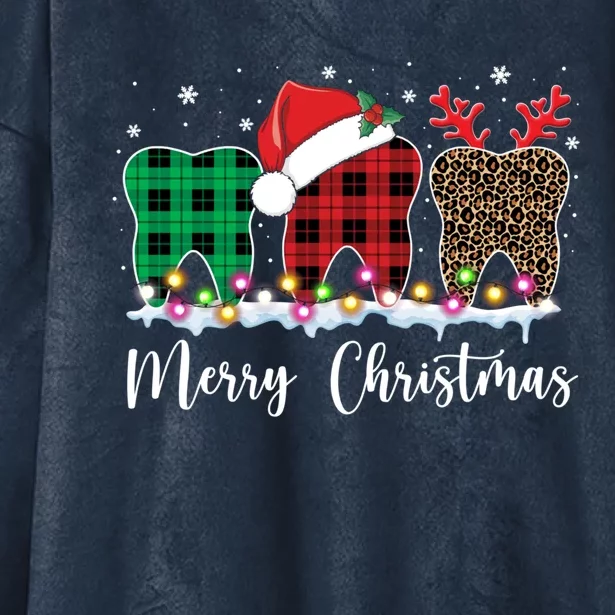 Merry Christmas Teeth Santa Hat Xmas Leopard Plaid Reindeer Cool Gift Hooded Wearable Blanket