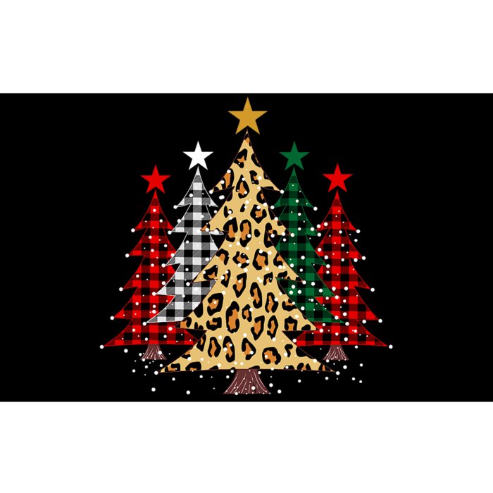 Merry Christmas Trees With Buffalo Plaid & Leopard Design Bumper Sticker