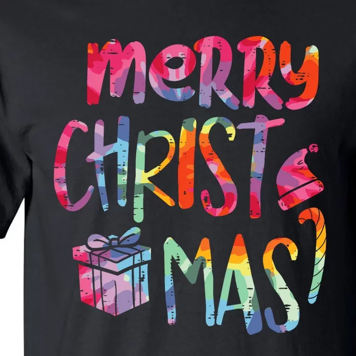 Merry Christmas Tiedye Xmas Holiday Girl Boy Tall T-Shirt