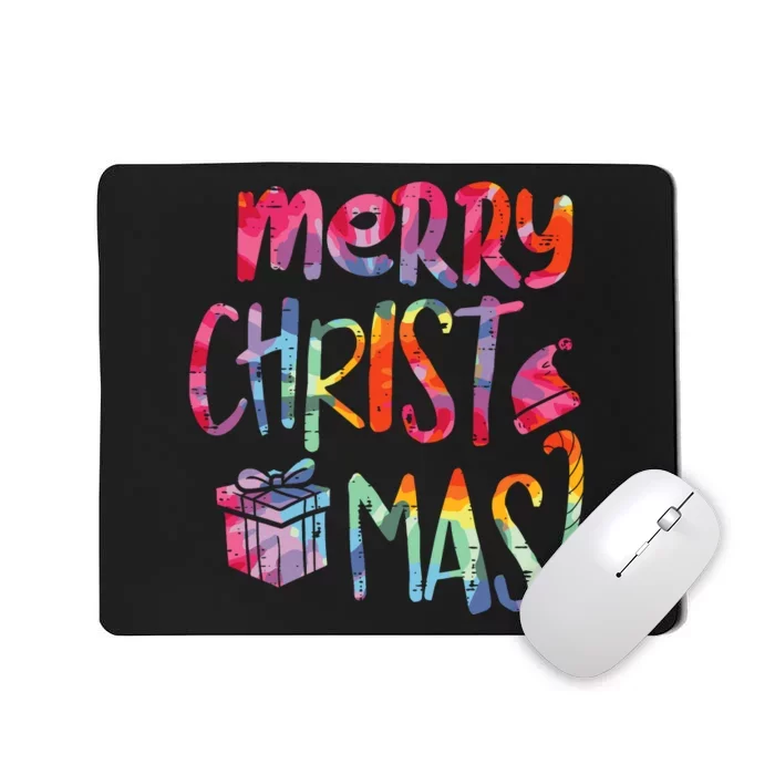 Merry Christmas Tiedye Xmas Holiday Girl Boy Mousepad