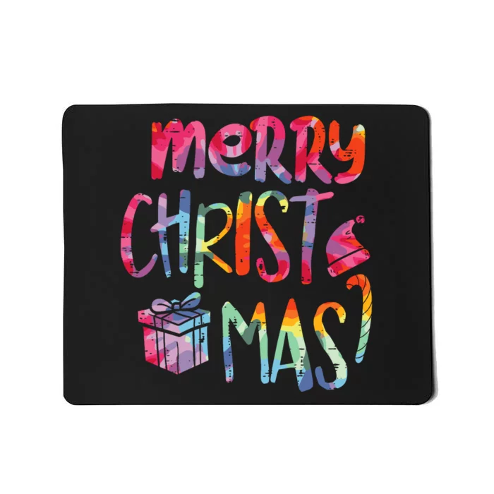 Merry Christmas Tiedye Xmas Holiday Girl Boy Mousepad