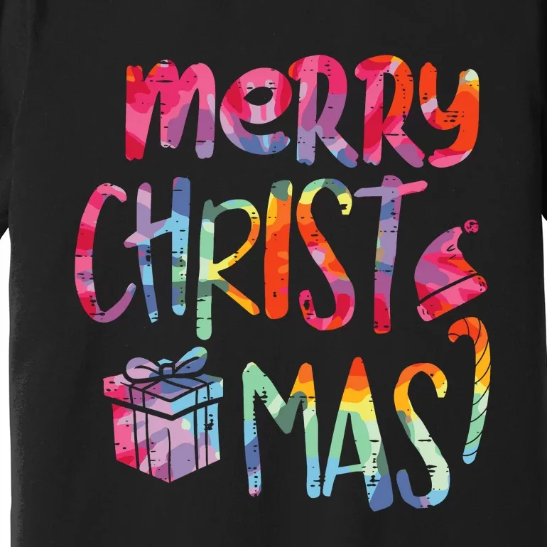 Merry Christmas Tiedye Xmas Holiday Girl Boy Premium T-Shirt