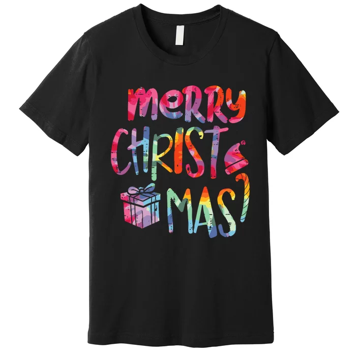 Merry Christmas Tiedye Xmas Holiday Girl Boy Premium T-Shirt