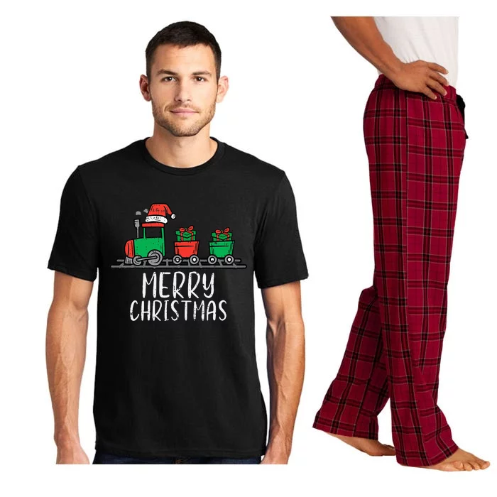 Merry Christmas Train Santa Cute Xmas Pajama Set