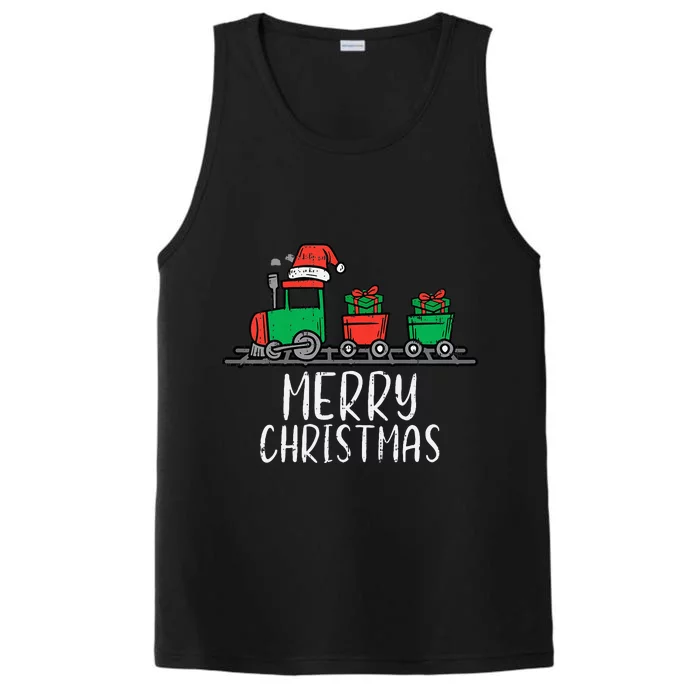 Merry Christmas Train Santa Cute Xmas Performance Tank