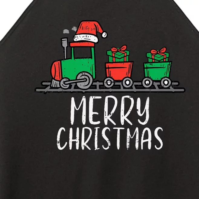 Merry Christmas Train Santa Cute Xmas Women’s Perfect Tri Rocker Tank