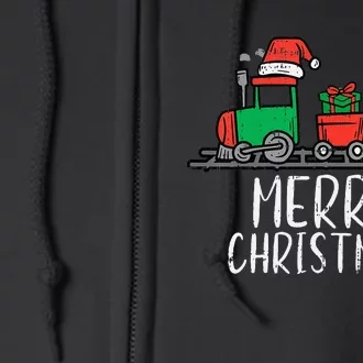 Merry Christmas Train Santa Cute Xmas Full Zip Hoodie